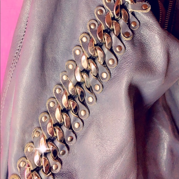 Gorgeous Michael Kors Women's Blue Studded Id Chain Large Hobo bag - Picture 11 of 15